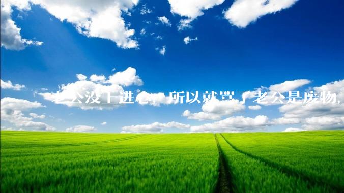 老公没上进心，所以就骂了老公是废物，窝囊废，他很生气。怎么办？