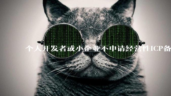 个人开发者或小企业不申请经营性ICP备案，怎样开发APP盈利?